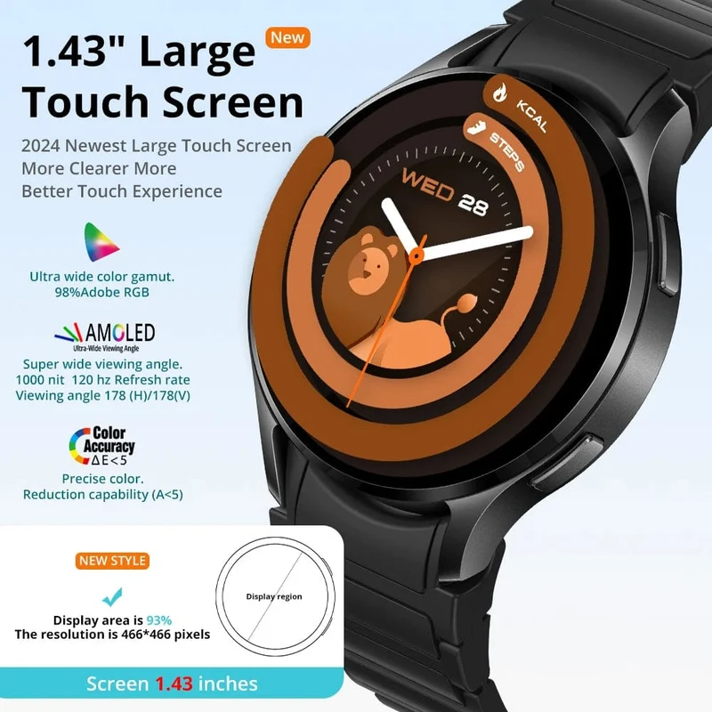 COLMI i28 Ultra AI Smartwatch, AMOLED-Display, integriertes AI Da-GPT, muslimisches Gebet, Bluetooth-Anrufuhr, Smartwatch für Männer und Frauen