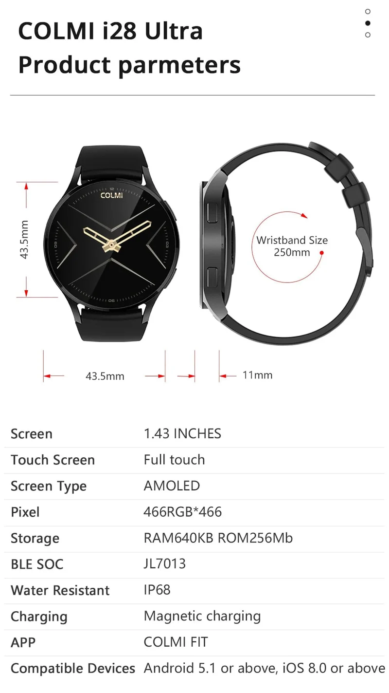COLMI i28 Ultra AI Smartwatch, AMOLED-Display, integriertes AI Da-GPT, muslimisches Gebet, Bluetooth-Anrufuhr, Smartwatch für Männer und Frauen