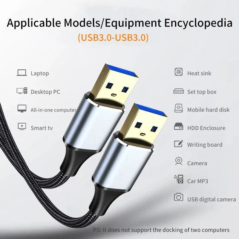 USB 3.0-Verlängerungskabel Typ A Stecker auf Stecker, 5 Gbit/s, USB auf USB 2.0 Extender für Kühler, Festplatte, TV-Box, USB 3.0-Kabelverlängerung