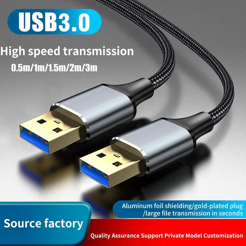 USB 3.0-Verlängerungskabel Typ A Stecker auf Stecker, 5 Gbit/s, USB auf USB 2.0 Extender für Kühler, Festplatte, TV-Box, USB 3.0-Kabelverlängerung