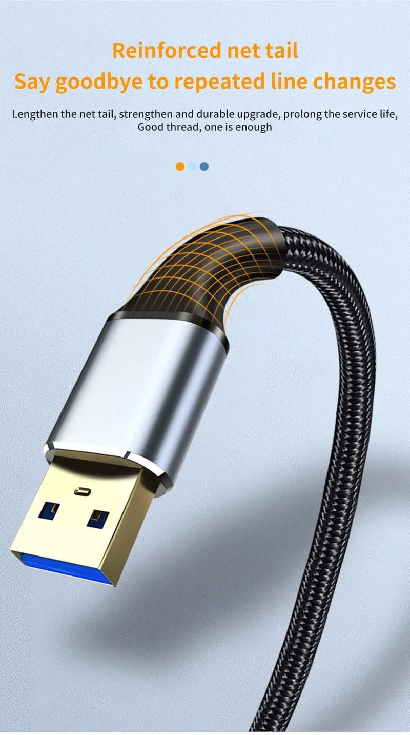 USB 3.0-Verlängerungskabel Typ A Stecker auf Stecker, 5 Gbit/s, USB auf USB 2.0 Extender für Kühler, Festplatte, TV-Box, USB 3.0-Kabelverlängerung