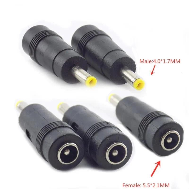 1/5 stücke AC DC Power Stecker Stecker Buchse auf Stecker Adapter Stecker Laptop Audio Kabel Konverter 5.5mm x 2.1mm auf 4.0mm x 1.7mm