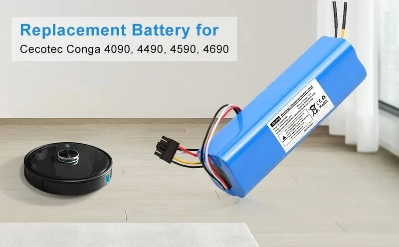 Aleaivy 12800 mAh Li-Ion Akku für CECOTEC CONGA 4090 5090 3090 1690 1890 2090 Roboter-Staubsauger 14.4 V 18650 Akkupacks