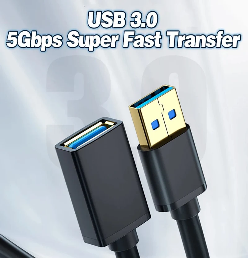 5 m-0.5 m USB-zu-USB-Verlängerungskabel, USB-A-Stecker auf Buchse, USB 3.0 2.0-Extender für Heizkörper, Festplatte, TV-Box, USB-Verlängerungskabel