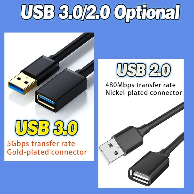 5 m-0.5 m USB-zu-USB-Verlängerungskabel, USB-A-Stecker auf Buchse, USB 3.0 2.0-Extender für Heizkörper, Festplatte, TV-Box, USB-Verlängerungskabel