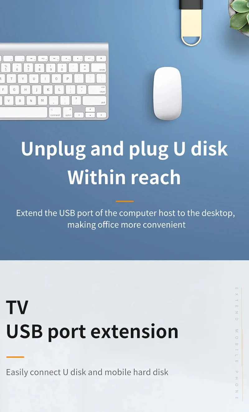 5 m-0.5 m USB-zu-USB-Verlängerungskabel, USB-A-Stecker auf Buchse, USB 3.0 2.0-Extender für Heizkörper, Festplatte, TV-Box, USB-Verlängerungskabel