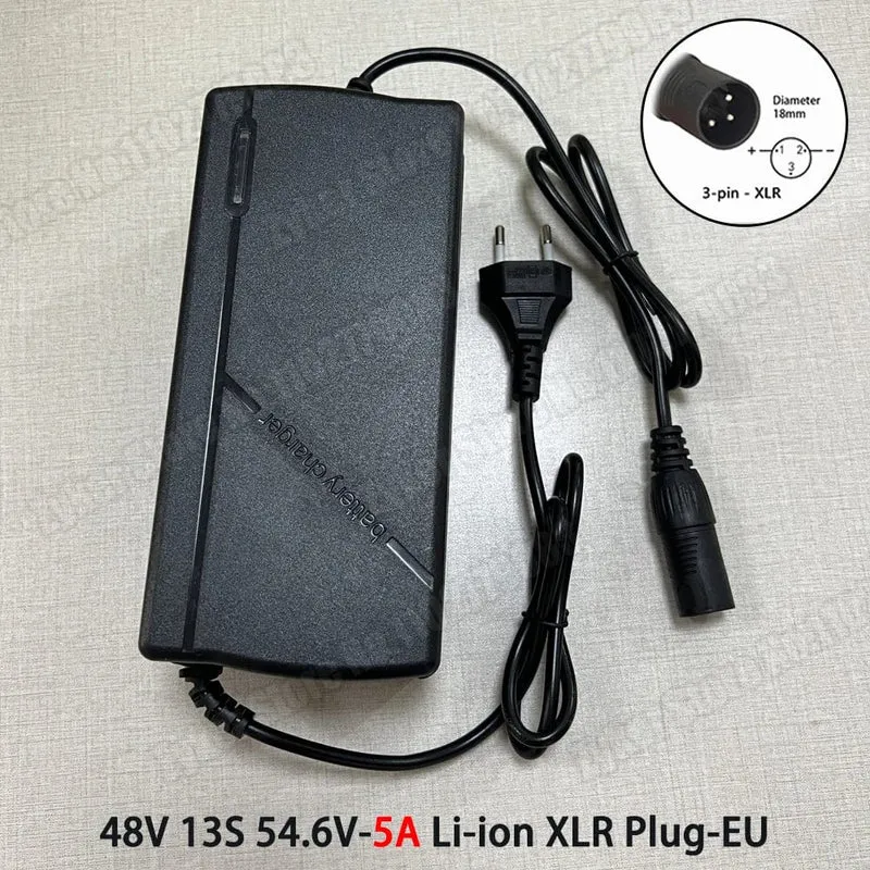 36V 48V 60V 72V Ladegerät 2A 5A Lithium-Batterie Pack 42 54.6 67.2 84V 10 13 16 20S Smart Intelligente Schnelle Lade Ladegerät EU Stecker