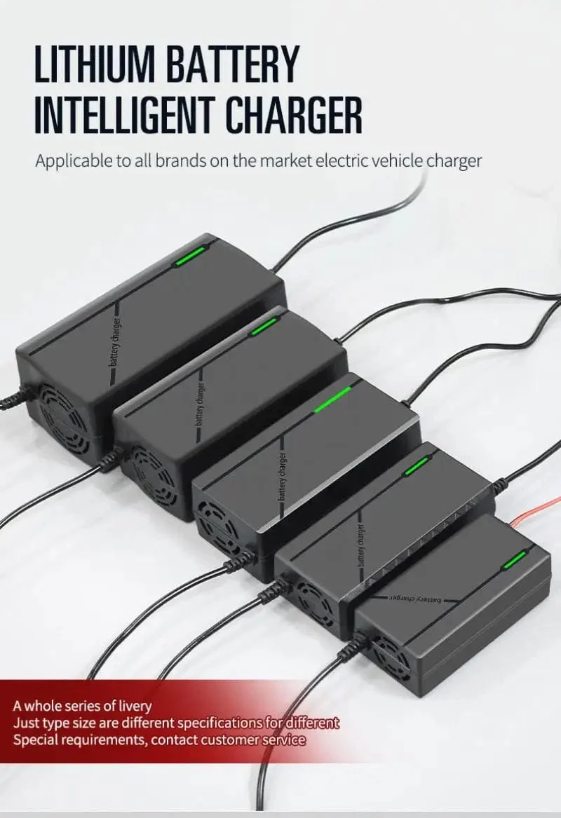 36V 48V 60V 72V Ladegerät 2A 5A Lithium-Batterie Pack 42 54.6 67.2 84V 10 13 16 20S Smart Intelligente Schnelle Lade Ladegerät EU Stecker