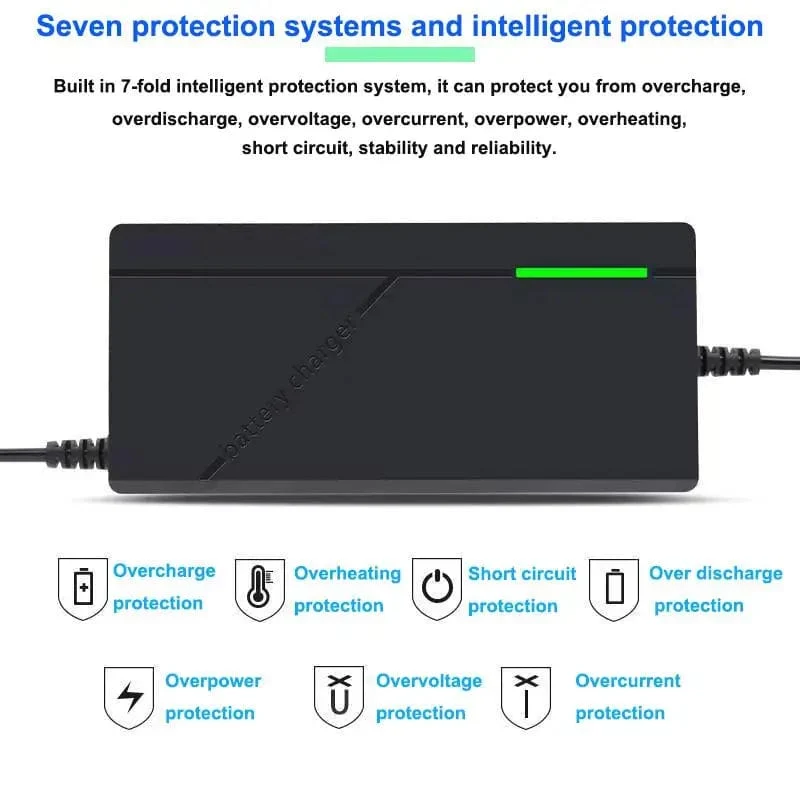 36V 48V 60V 72V Ladegerät 2A 5A Lithium-Batterie Pack 42 54.6 67.2 84V 10 13 16 20S Smart Intelligente Schnelle Lade Ladegerät EU Stecker