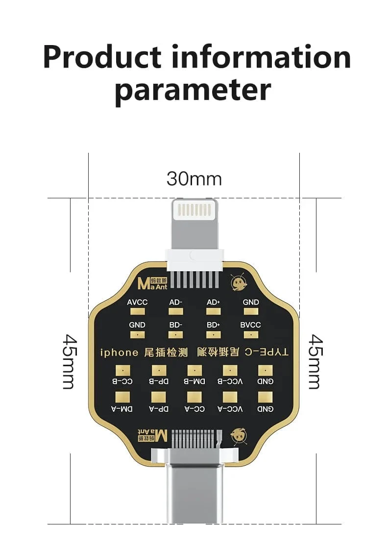 Mechaniker T-824 Keine Demontage erforderlich Handy-Heckeinsteckdetektor Digitalanzeige Aktuelle Leistungsprüfung Unabhängiger Pin