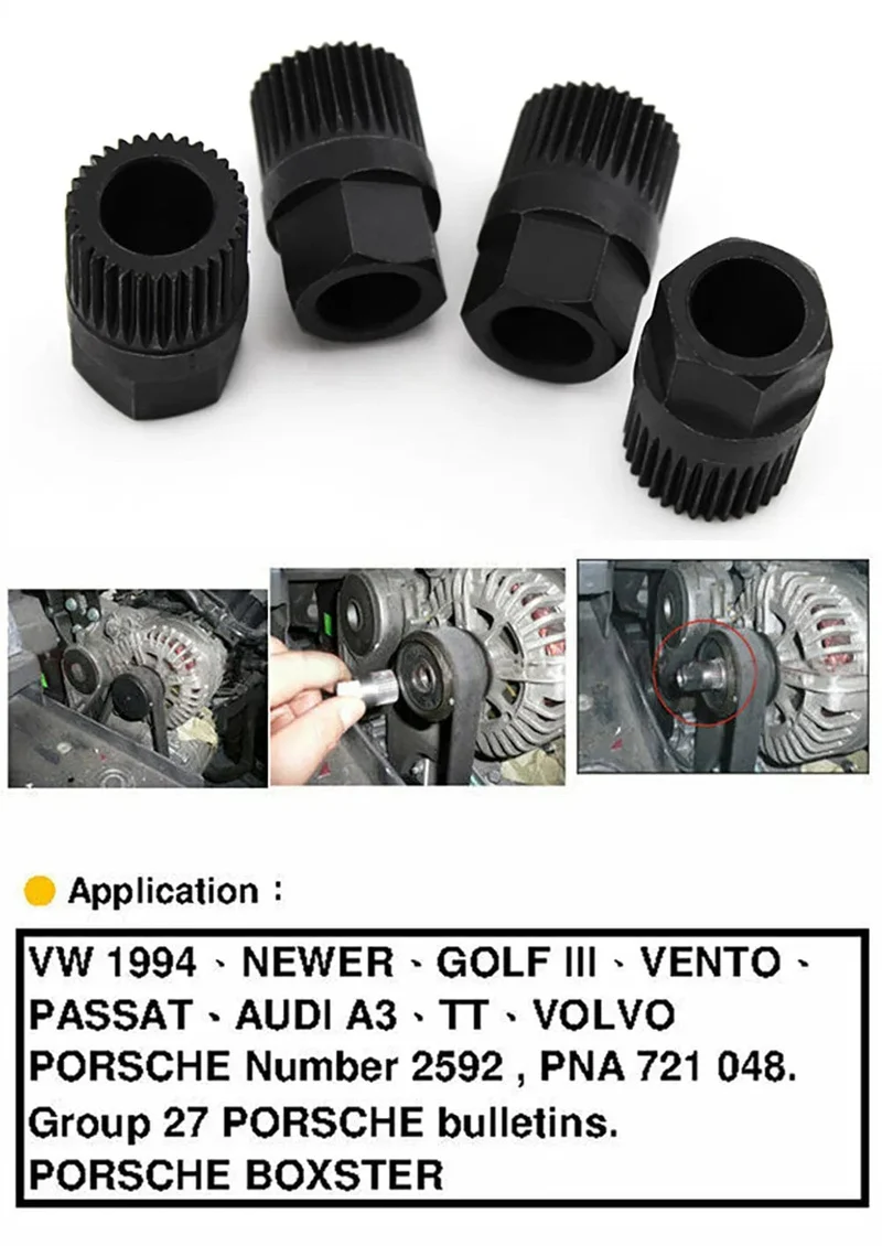 Werkzeug zum Entfernen und Zerlegen der unidirektionalen Riemenscheibe des Kfz-Generators. 33-zahniges Reparaturwerkzeug für Lichtmaschinen-Sockelbohrer