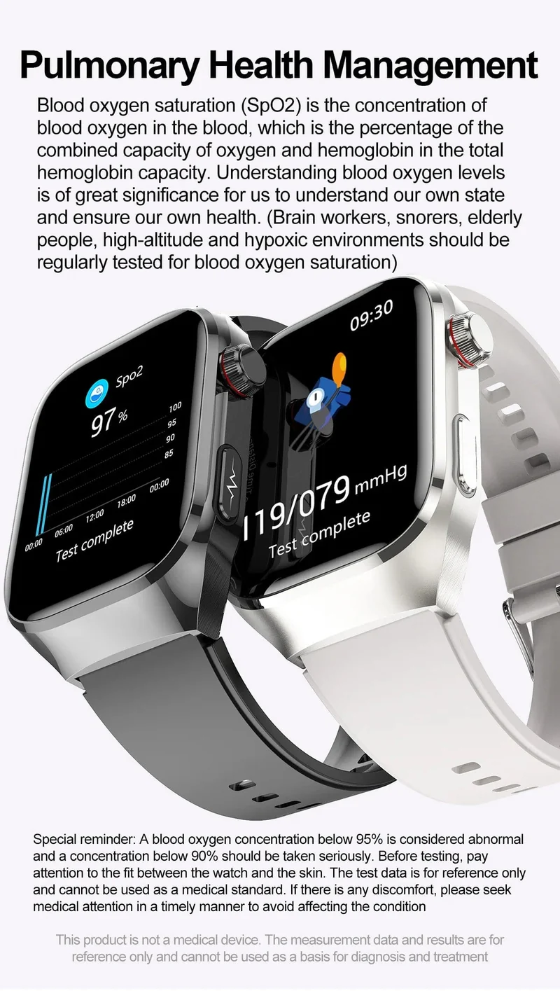 Für HUAWEI Xiaomi Neue Harnsäure Blut Fett Smartwatch EKG Blut Glucose Herz Rate Blutdruck Gesundheit Überwachung Smart Uhr