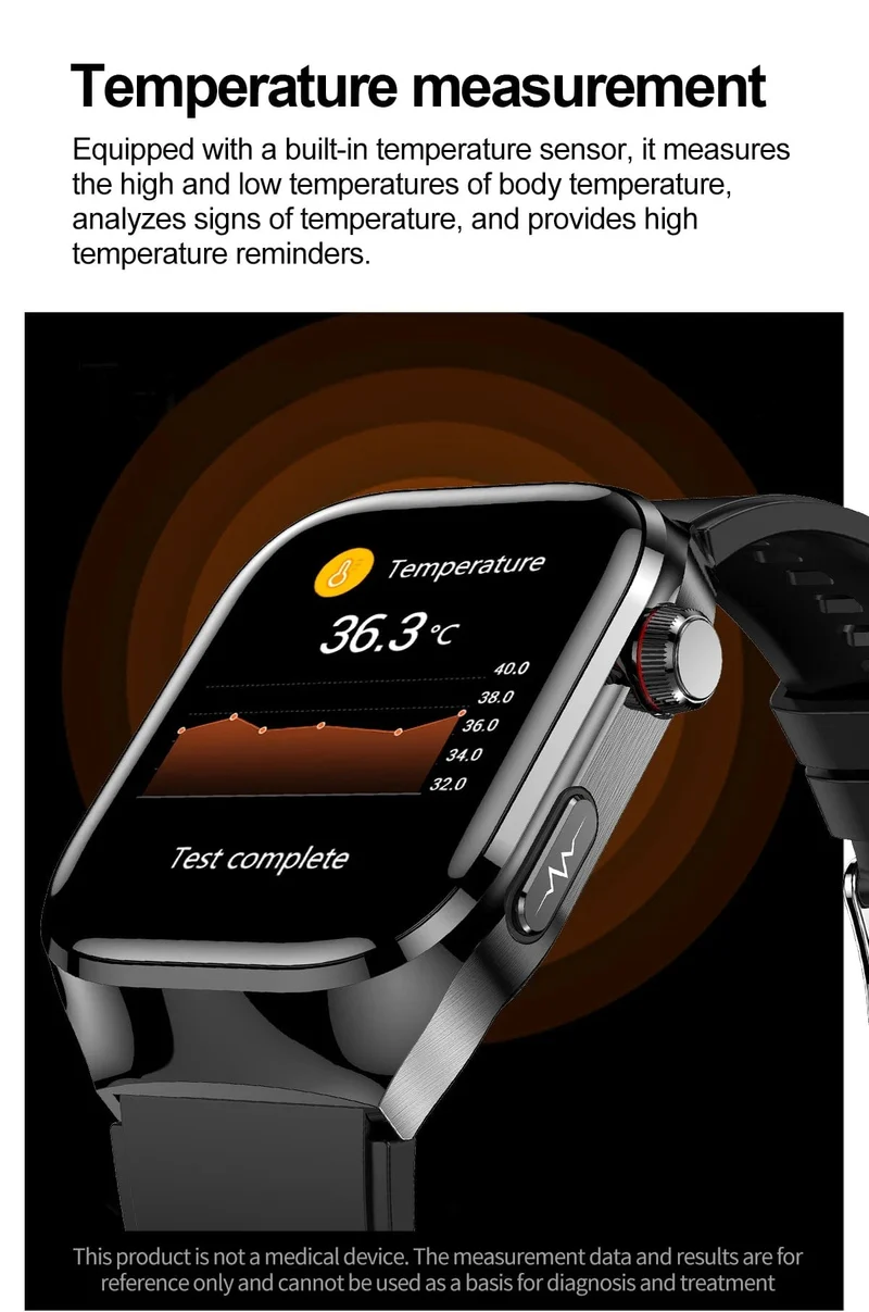 Für HUAWEI Xiaomi Neue Harnsäure Blut Fett Smartwatch EKG Blut Glucose Herz Rate Blutdruck Gesundheit Überwachung Smart Uhr