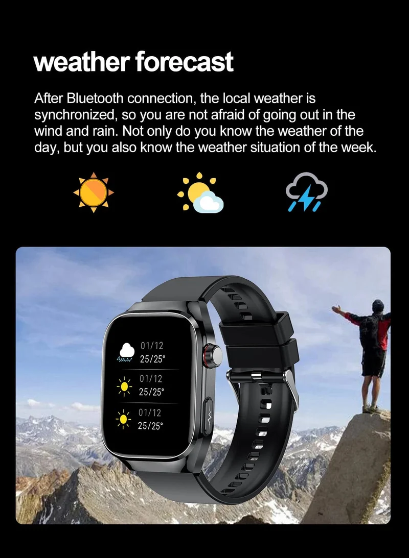 Für HUAWEI Xiaomi Neue Harnsäure Blut Fett Smartwatch EKG Blut Glucose Herz Rate Blutdruck Gesundheit Überwachung Smart Uhr