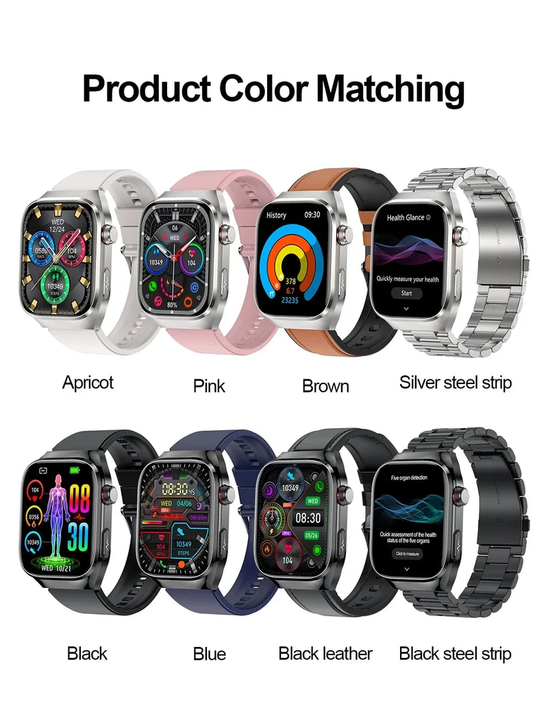 Für HUAWEI Xiaomi Neue Harnsäure Blut Fett Smartwatch EKG Blut Glucose Herz Rate Blutdruck Gesundheit Überwachung Smart Uhr