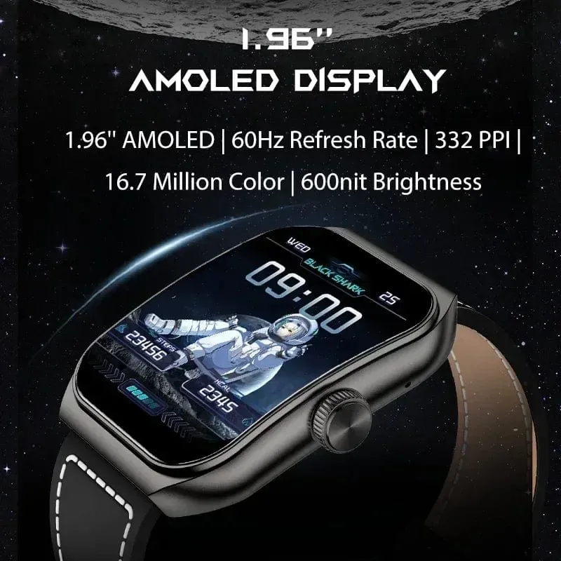 [Weltpremiere] Globale Version BLACKSHARK GT3 Smart Watch 1.96'' Curved Amoled Display Unterstützt Bluetooth-Anrufe Über 100 Sportmodi