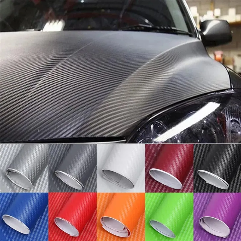 Auto-Styling 127 cm * 10 cm 3D Kohlefaser Auto Farbfilm Karosserieaufkleber Autodekoration Aufkleber DIY Auto-Tuning Autozubehör