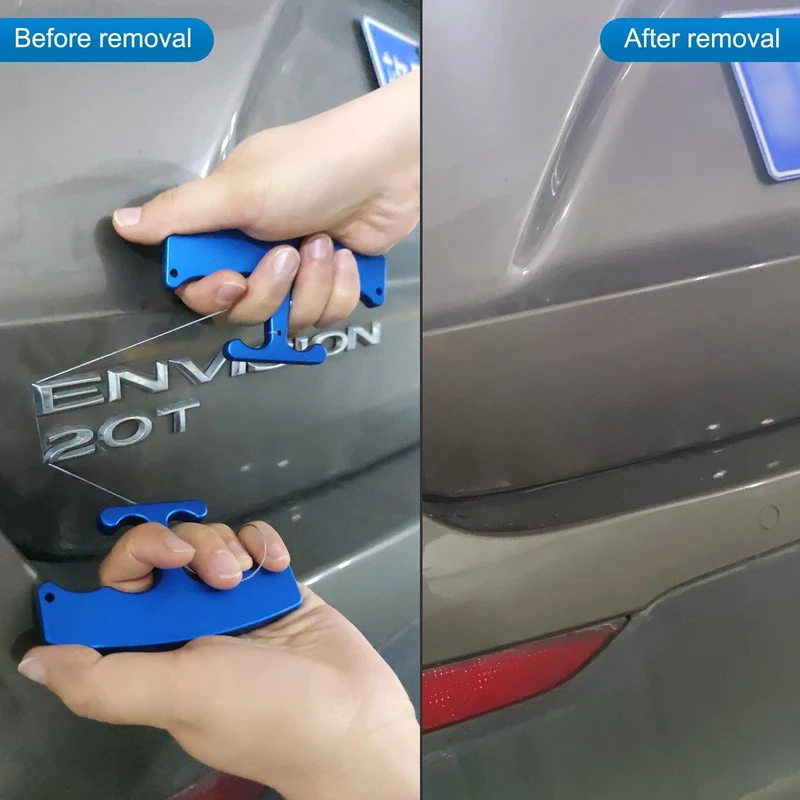 FOSHIO Auto-Emblem-Logo-Entferner-Werkzeug Fahrzeugkarosserie-Etikett-Aufkleber-Kleber-Peeling-Reinigung Automotive Spoiler Stripping Knifeless Wire