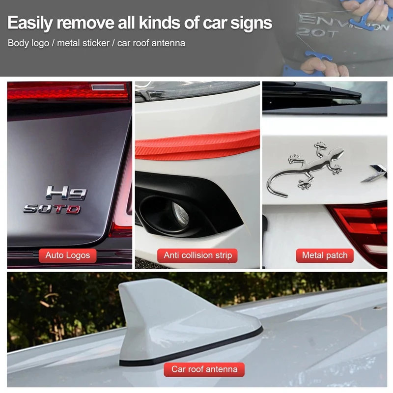 FOSHIO Auto-Emblem-Logo-Entferner-Werkzeug Fahrzeugkarosserie-Etikett-Aufkleber-Kleber-Peeling-Reinigung Automotive Spoiler Stripping Knifeless Wire