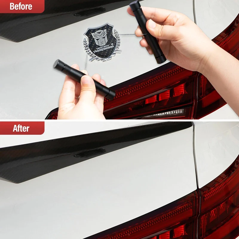 FOSHIO Auto-Emblem-Logo-Entferner-Werkzeug Fahrzeugkarosserie-Etikett-Aufkleber-Kleber-Peeling-Reinigung Automotive Spoiler Stripping Knifeless Wire