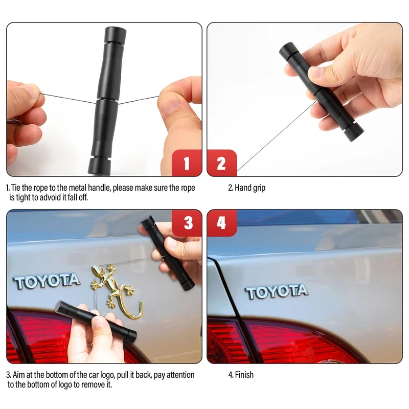 FOSHIO Auto-Emblem-Logo-Entferner-Werkzeug Fahrzeugkarosserie-Etikett-Aufkleber-Kleber-Peeling-Reinigung Automotive Spoiler Stripping Knifeless Wire