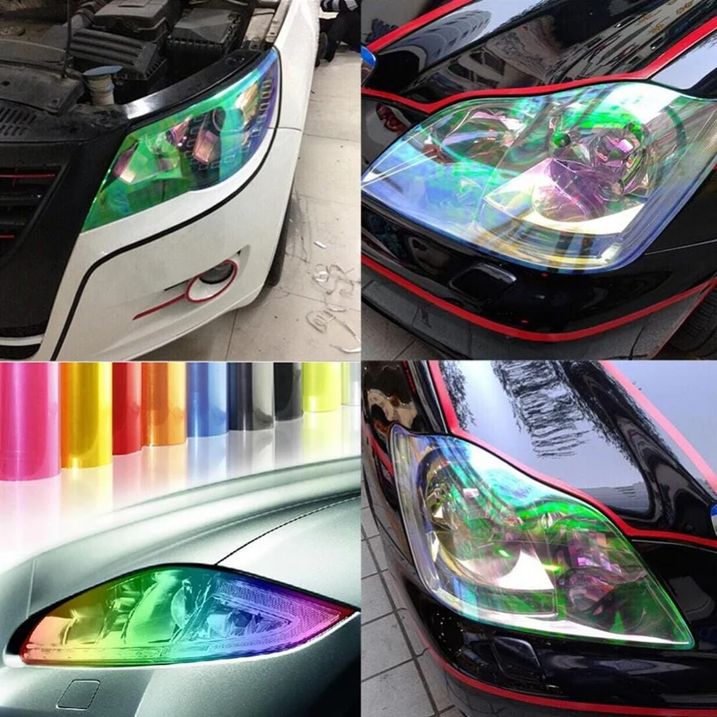 2024 neue glänzende Auto Licht Scheinwerfer Rücklicht Tönung Vinyl Film Aufkleber Blatt Nebel Licht Hinten Lampe Matt Rauch Film 30x60cm