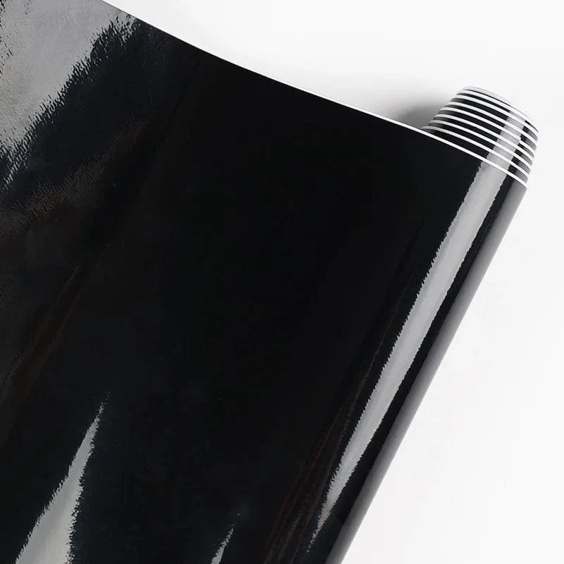 Glänzend schwarze Folie, Vinyl-Wrap-Aufkleber, selbstklebende Aufkleber, für Motorräder, Fahrräder, Auto-Haut, Farbwechselfolien, 150 x 50 cm