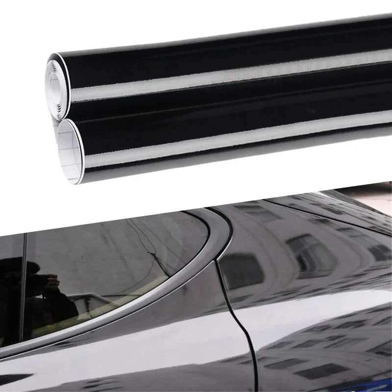 Glänzend schwarze Folie, Vinyl-Wrap-Aufkleber, selbstklebende Aufkleber, für Motorräder, Fahrräder, Auto-Haut, Farbwechselfolien, 150 x 50 cm