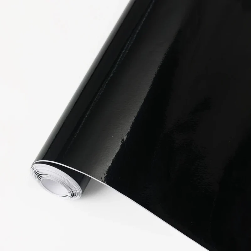 Glänzend schwarze Folie, Vinyl-Wrap-Aufkleber, selbstklebende Aufkleber, für Motorräder, Fahrräder, Auto-Haut, Farbwechselfolien, 150 x 50 cm