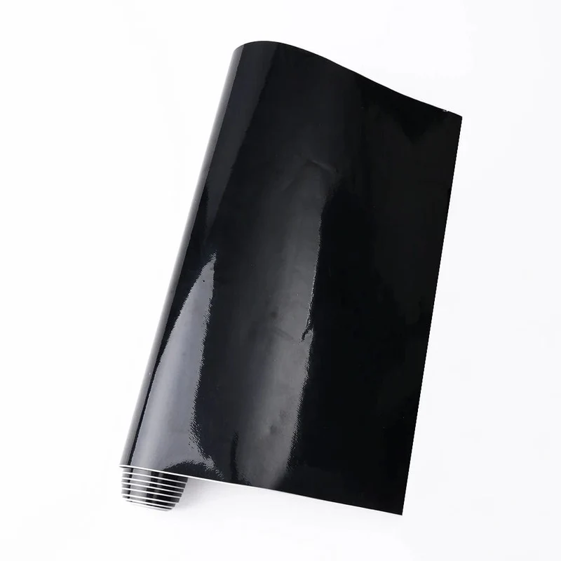 Glänzend schwarze Folie, Vinyl-Wrap-Aufkleber, selbstklebende Aufkleber, für Motorräder, Fahrräder, Auto-Haut, Farbwechselfolien, 150 x 50 cm