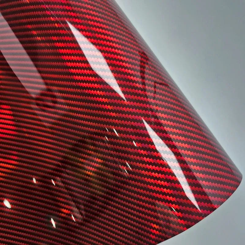 Hochglanz-Laser-Regenbogen-Kohlefaser-rotes Motorrad-Vinyl-Autoaufkleber-Körperaufkleber-Auto-Filmabdeckungen Zubehör Wrap-Folie Stic