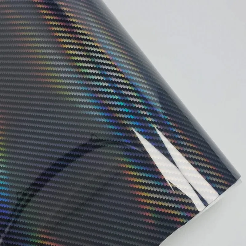 Hochglanz-Laser-Regenbogen-Kohlefaser-rotes Motorrad-Vinyl-Autoaufkleber-Körperaufkleber-Auto-Filmabdeckungen Zubehör Wrap-Folie Stic