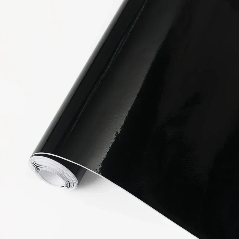 Schwarz glänzende Autokarosseriefolie, Vinyl-Wrap-Aufkleber, selbstklebende Aufkleber, für Motorräder, Fahrräder, Autohaut, Farbwechselfolien, 150 x 50 cm