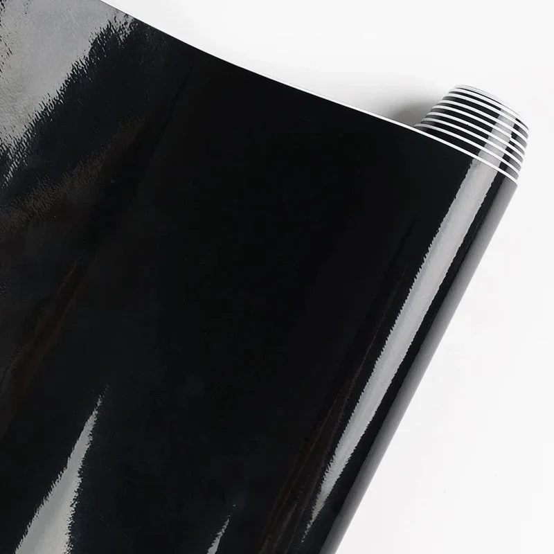 Schwarz glänzende Autokarosseriefolie, Vinyl-Wrap-Aufkleber, selbstklebende Aufkleber, für Motorräder, Fahrräder, Autohaut, Farbwechselfolien, 150 x 50 cm