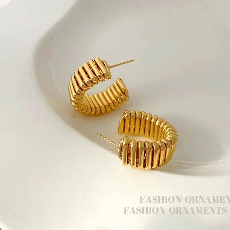 925 silber Nadel Moderne Schmuck Metall Hoop Ohrringe 2022 Neue Trend Heißer Verkauf Gold Farbe Mode Tropfen Ohrringe Für Frauen