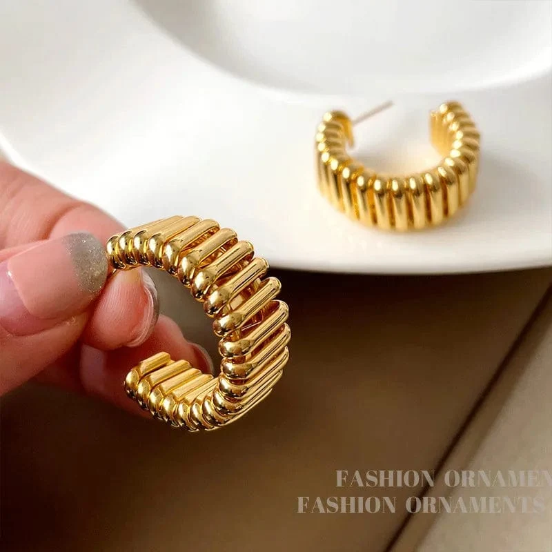 925 silber Nadel Moderne Schmuck Metall Hoop Ohrringe 2022 Neue Trend Heißer Verkauf Gold Farbe Mode Tropfen Ohrringe Für Frauen