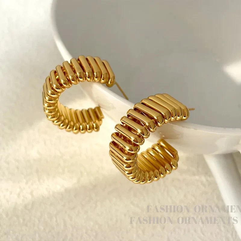 925 silber Nadel Moderne Schmuck Metall Hoop Ohrringe 2022 Neue Trend Heißer Verkauf Gold Farbe Mode Tropfen Ohrringe Für Frauen