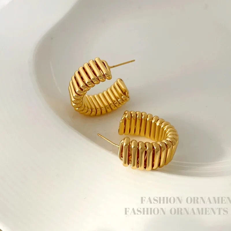 925 silber Nadel Moderne Schmuck Metall Hoop Ohrringe 2022 Neue Trend Heißer Verkauf Gold Farbe Mode Tropfen Ohrringe Für Frauen