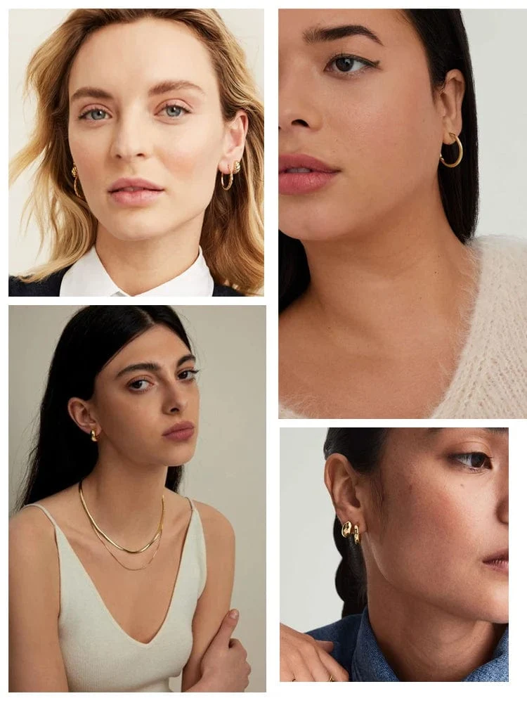 24-paar Vintage-Inspiriert Kleine Creolen Set für Frauen Elegante Geometrische Eisen Ohr Ornamente für Täglichen Tragen Geschenke 2024 Schmuck