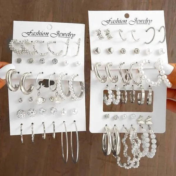 24-paar Vintage-Inspiriert Kleine Creolen Set für Frauen Elegante Geometrische Eisen Ohr Ornamente für Täglichen Tragen Geschenke 2024 Schmuck