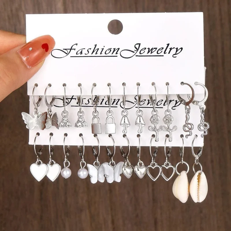 24-paar Vintage-Inspiriert Kleine Creolen Set für Frauen Elegante Geometrische Eisen Ohr Ornamente für Täglichen Tragen Geschenke 2024 Schmuck