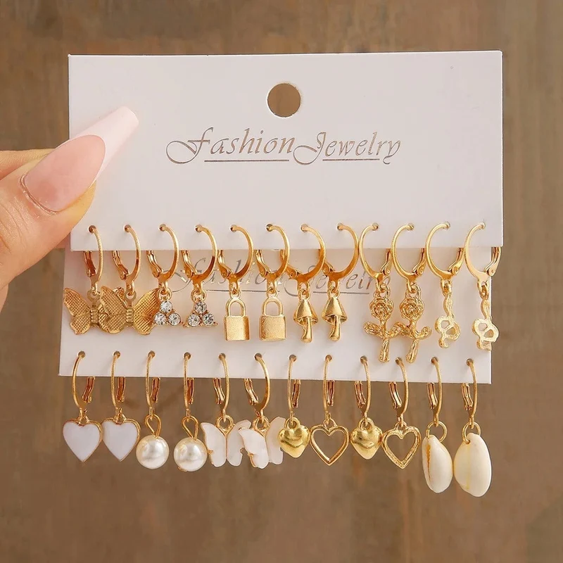 24-paar Vintage-Inspiriert Kleine Creolen Set für Frauen Elegante Geometrische Eisen Ohr Ornamente für Täglichen Tragen Geschenke 2024 Schmuck