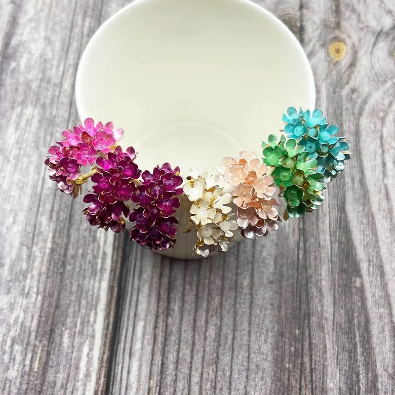 Wgoud Neue Design Marke Bunte Metall Blume Hoop Ohrring Für Frauen Mode Persönlichkeit Bunte Floral Schmuck Geschenk