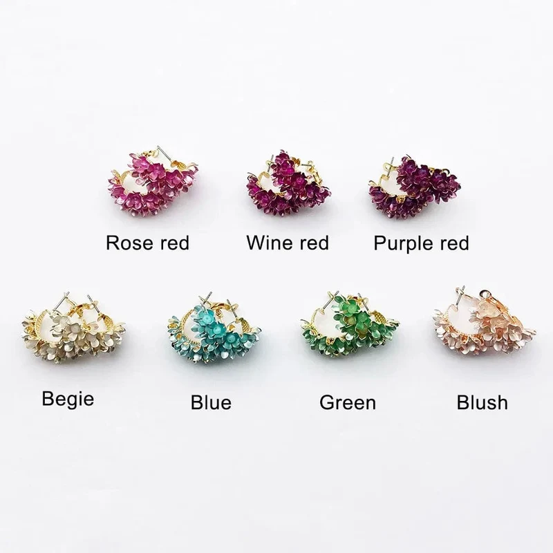 Wgoud Neue Design Marke Bunte Metall Blume Hoop Ohrring Für Frauen Mode Persönlichkeit Bunte Floral Schmuck Geschenk