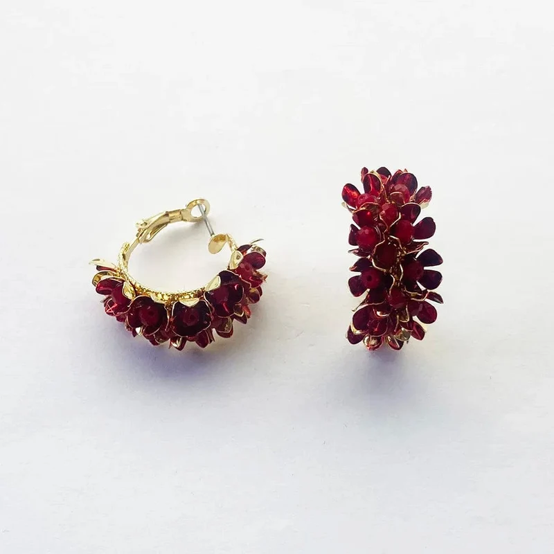 Wgoud Neue Design Marke Bunte Metall Blume Hoop Ohrring Für Frauen Mode Persönlichkeit Bunte Floral Schmuck Geschenk