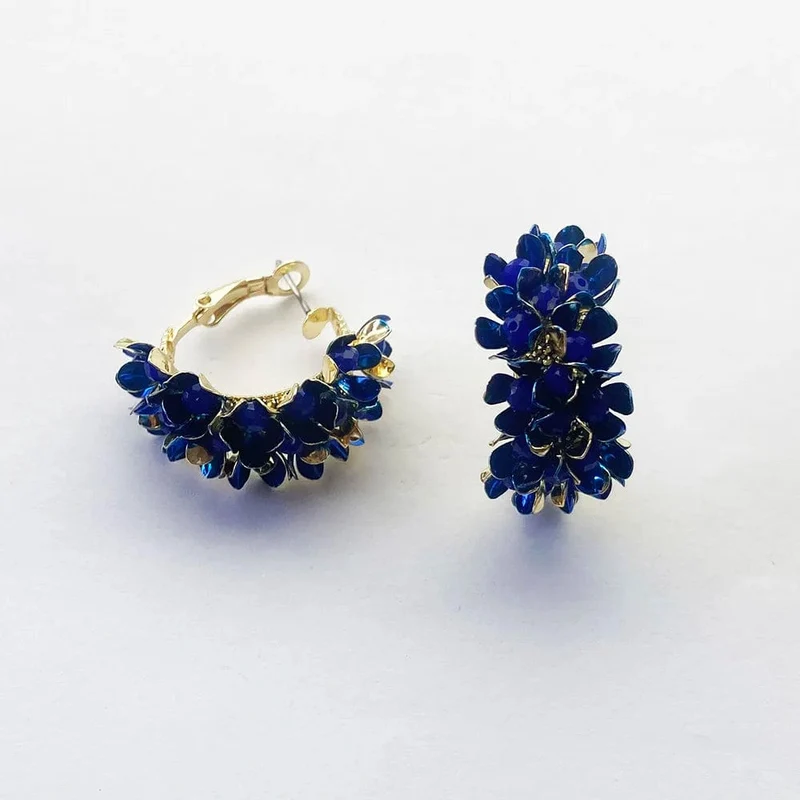 Wgoud Neue Design Marke Bunte Metall Blume Hoop Ohrring Für Frauen Mode Persönlichkeit Bunte Floral Schmuck Geschenk