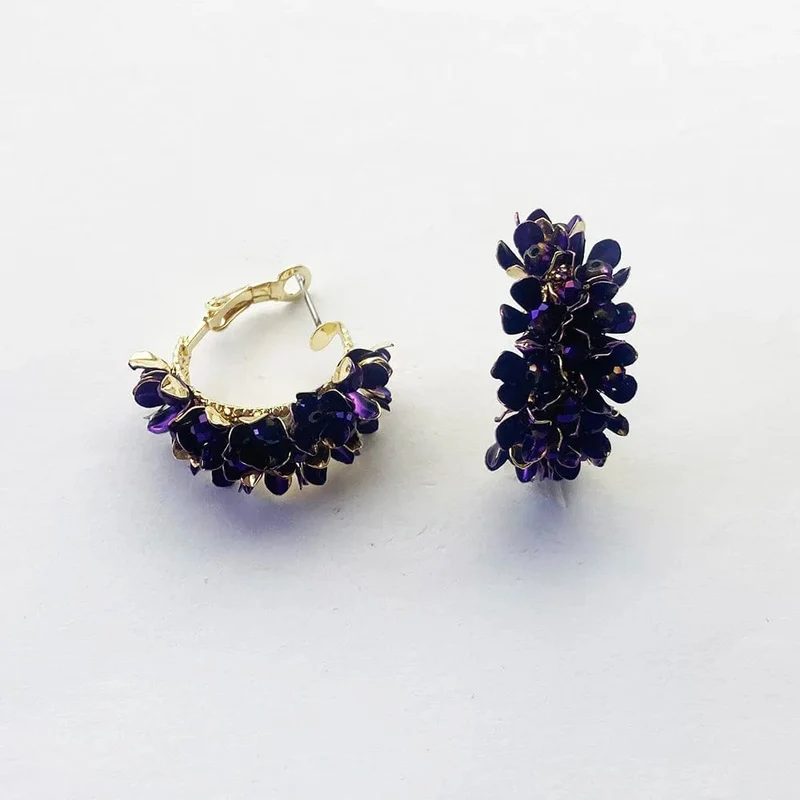 Wgoud Neue Design Marke Bunte Metall Blume Hoop Ohrring Für Frauen Mode Persönlichkeit Bunte Floral Schmuck Geschenk