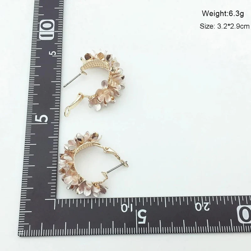 Wgoud Neue Design Marke Bunte Metall Blume Hoop Ohrring Für Frauen Mode Persönlichkeit Bunte Floral Schmuck Geschenk