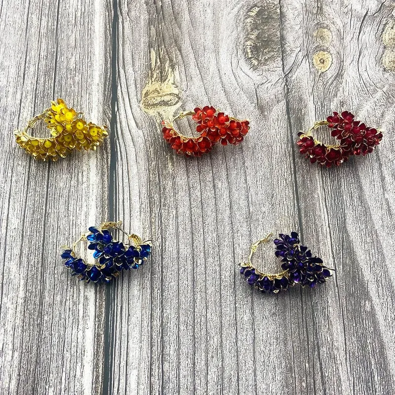 Wgoud Neue Design Marke Bunte Metall Blume Hoop Ohrring Für Frauen Mode Persönlichkeit Bunte Floral Schmuck Geschenk