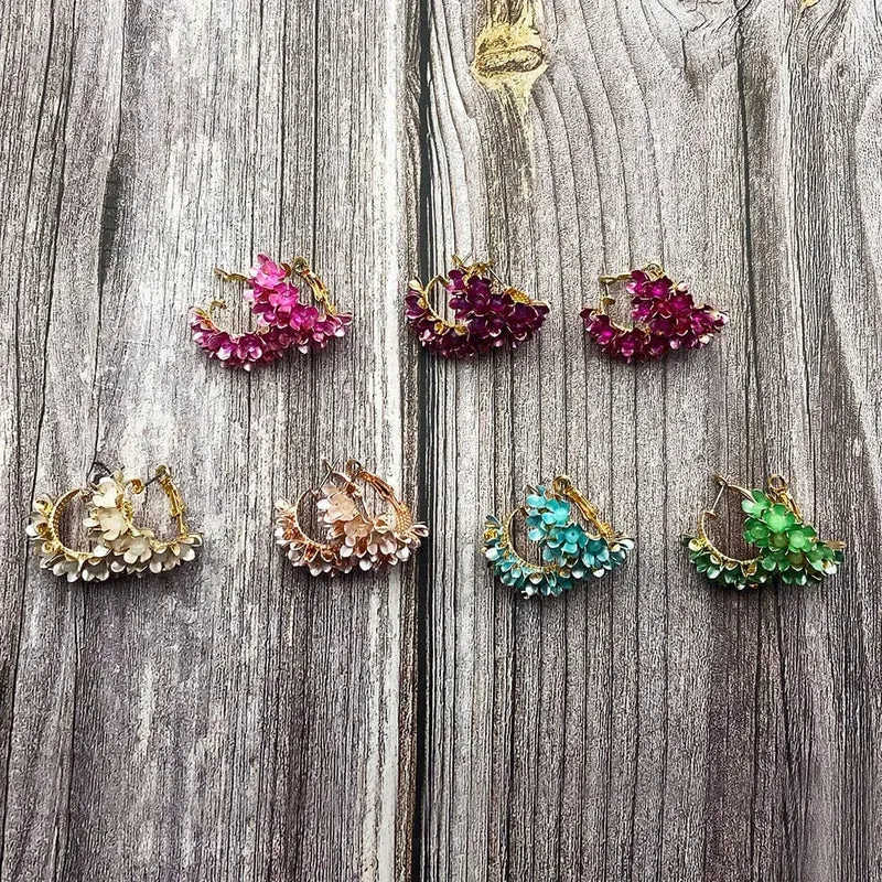 Wgoud Neue Design Marke Bunte Metall Blume Hoop Ohrring Für Frauen Mode Persönlichkeit Bunte Floral Schmuck Geschenk